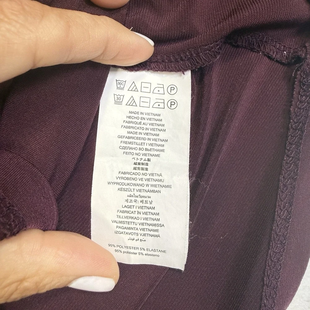 Michael Kors Blouse Women S Burgundy Excellent Bell Sleeve Keyhole Gold Hardware
